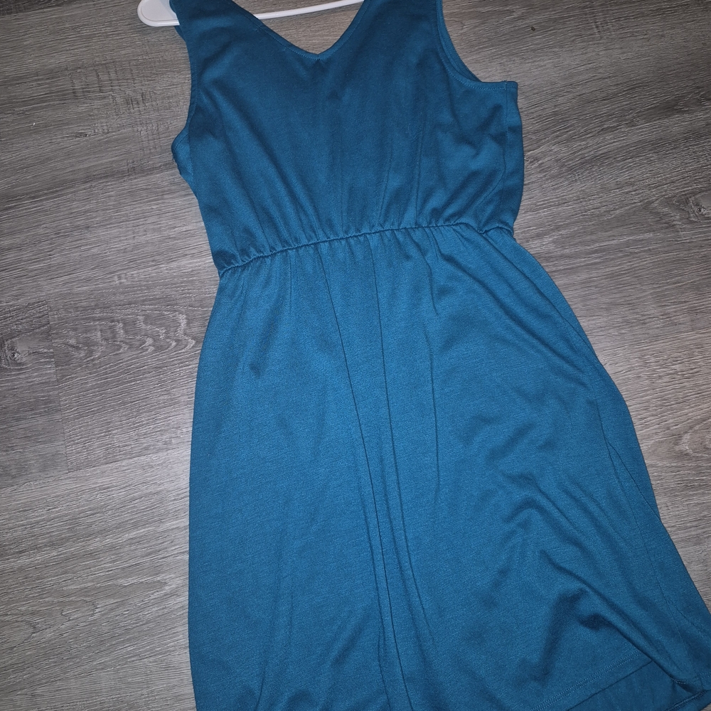 GAP Teal Sleeveless High-Low Dress